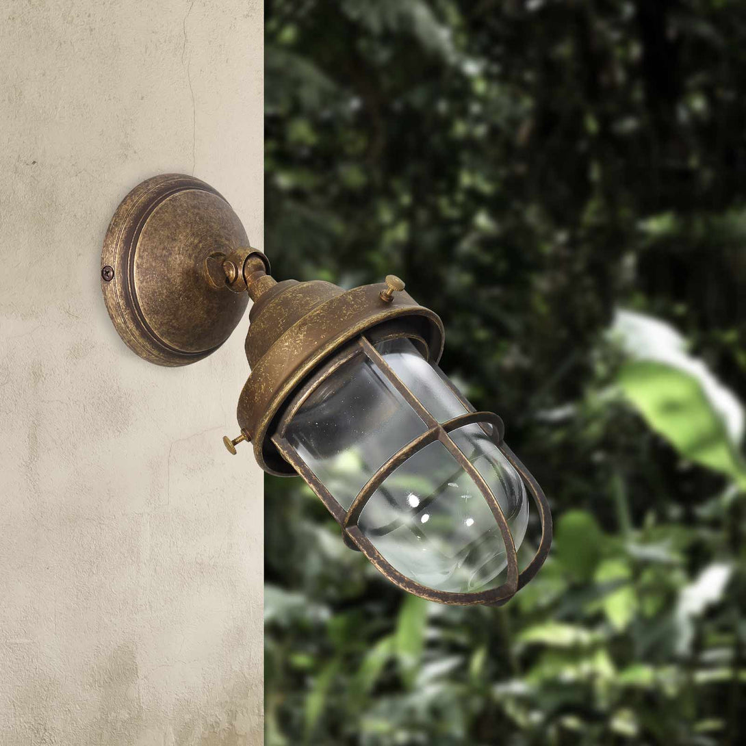 Adjustable Outdoor Wall Light Antique Brass Marine Ghidini 1849