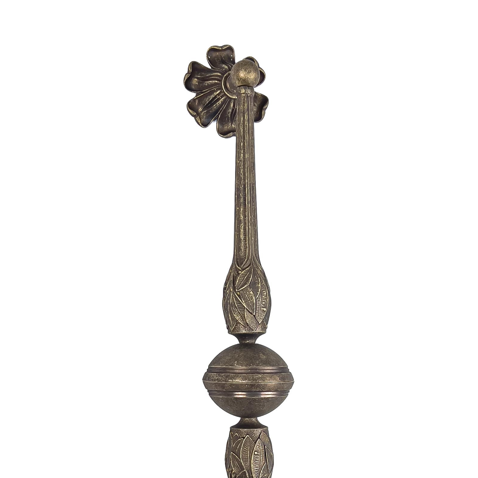 Antique Brass Pull Handle with Floral Decor | Ghidini 1849