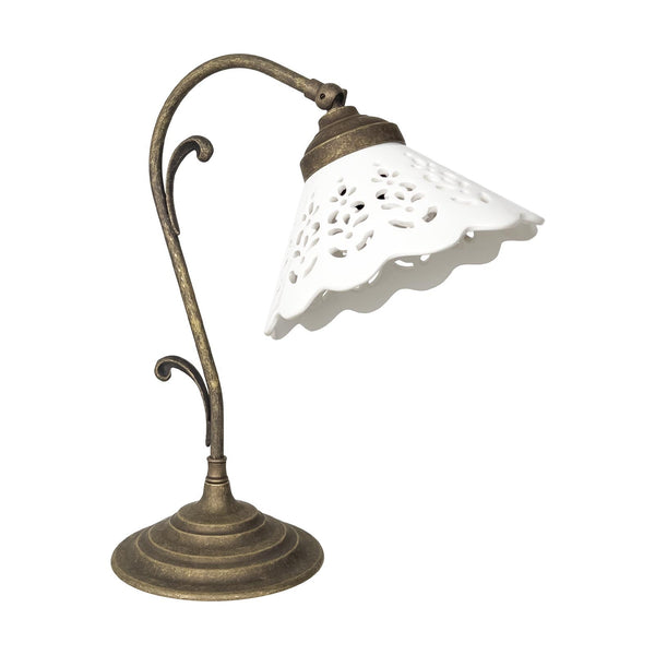t4option0_0 | Antique Brass Table Lamp With Ceramic Shade Ghidini 1849