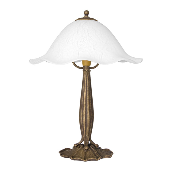 t4option0_0 | Antique Mushroom Lamp Old Brass With Satin Glass Ghidini 1849