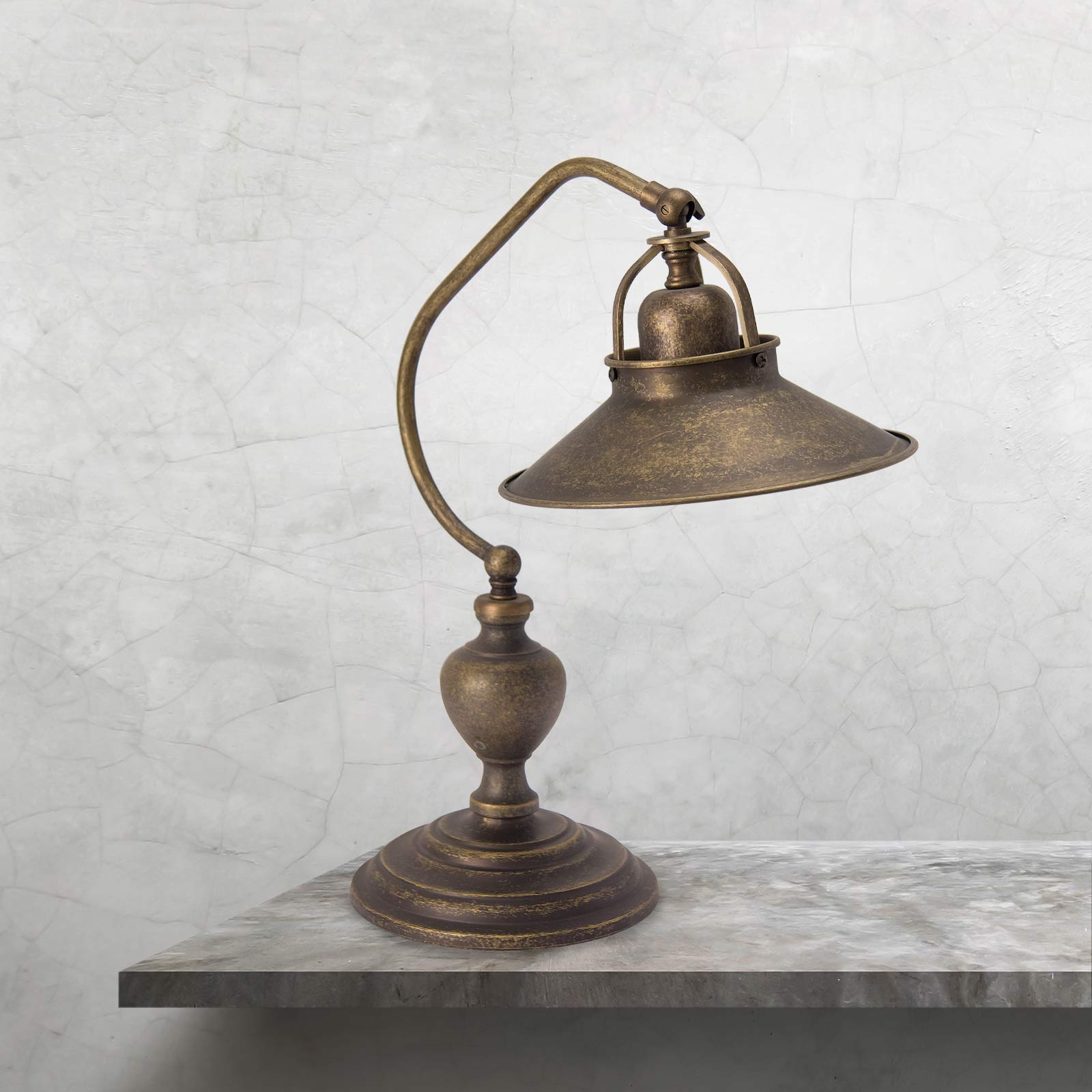 Vintage copper sales table lamp