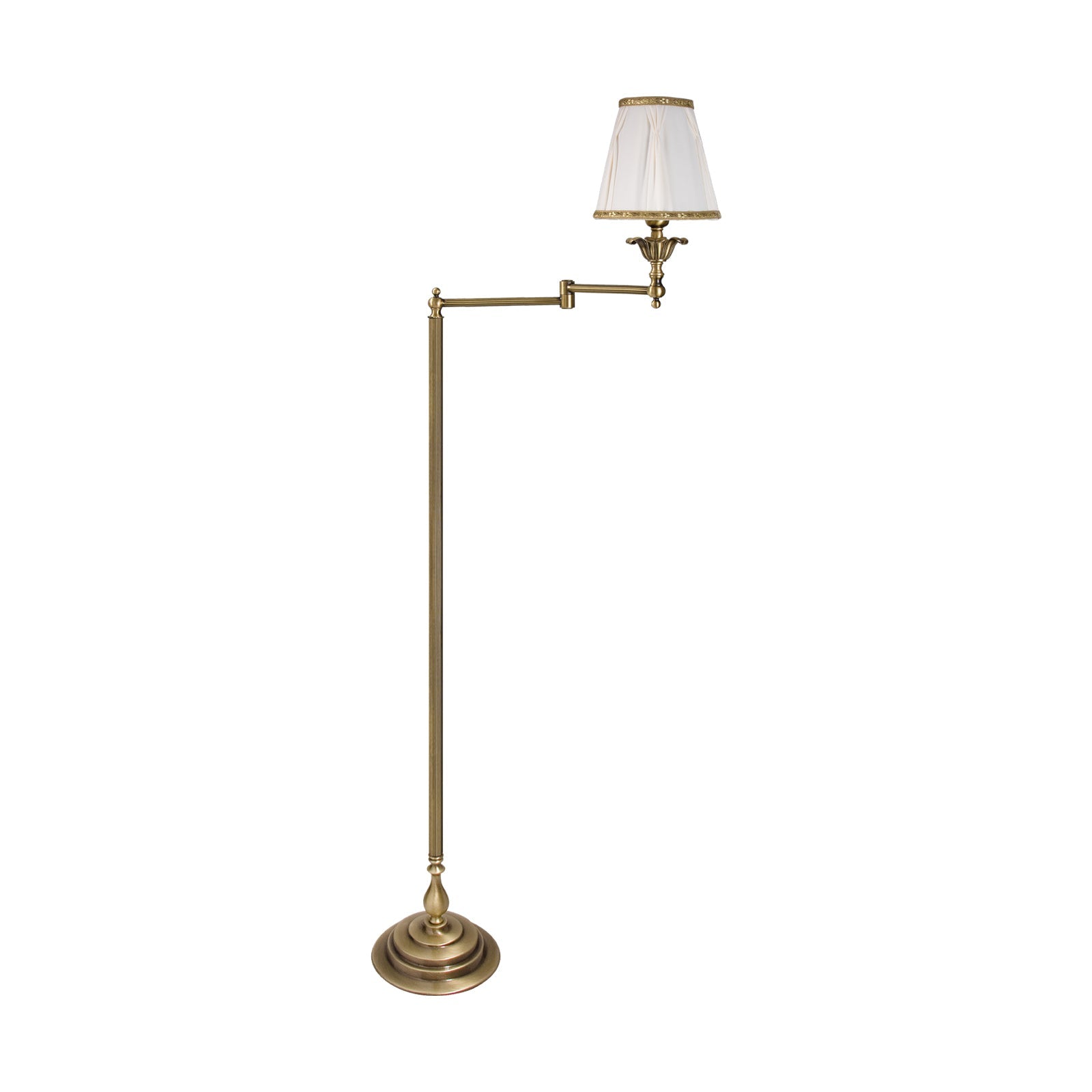 Antique Swing Arm Floor Lamp In Real Brass London | Ghidini 1849