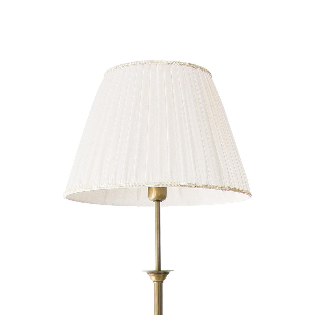 Art Deco Brass Floor Lamp White Cloth Shade Simona Ghidini 1849