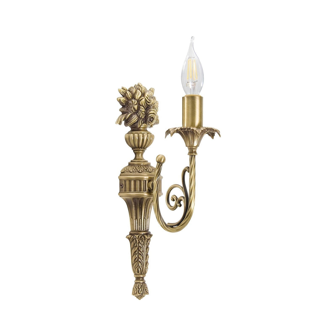 Art Deco Brass Wall Light Premium Classic Design Ghidini 1849