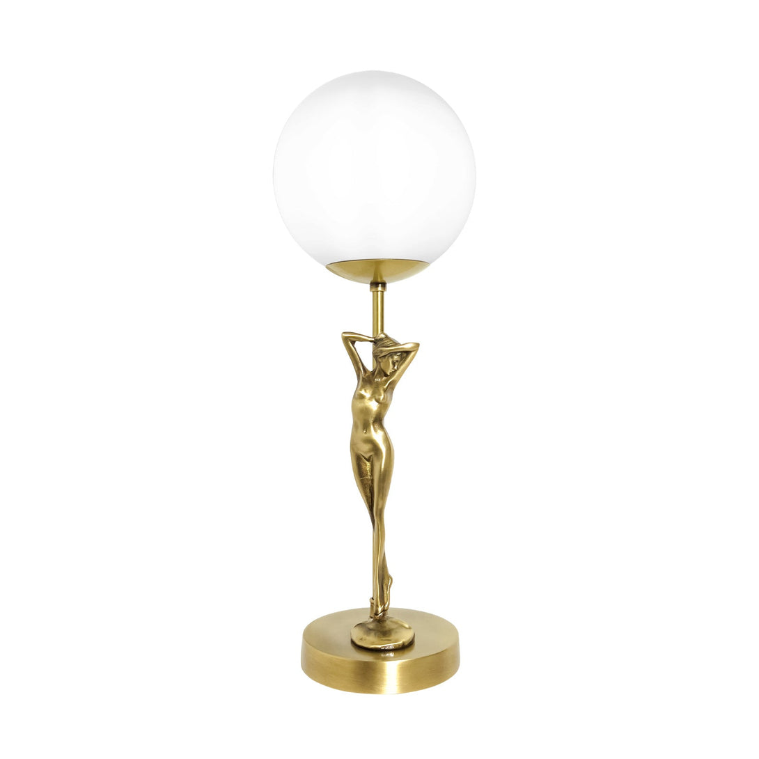 Art Deco Lady Figurine Table Lamp Globe Glass Ghidini 1849