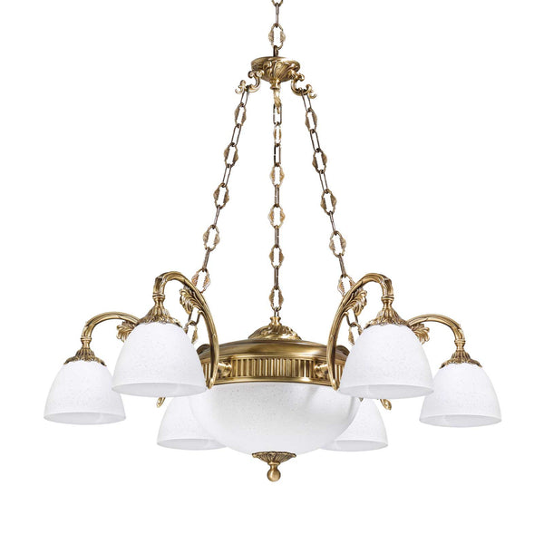 Italian brass and crystal chandelier with 12 lights —  italian-lighting-center