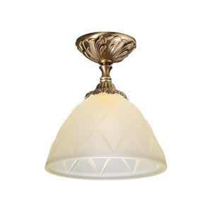 Art Nouveau Ceiling Lamp Brass And 20 Cm Glass Elisa | Ghidini 1849