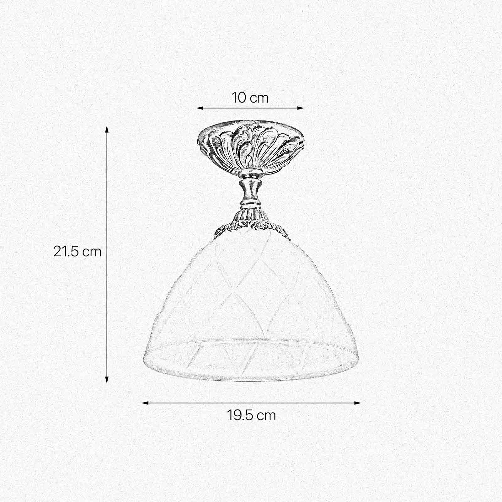 Art Nouveau Ceiling Lamp Brass And 20 Cm Glass Elisa | Ghidini 1849