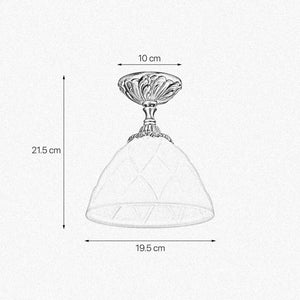 Art Nouveau Ceiling Lamp Brass And 20 Cm Glass Elisa | Ghidini 1849