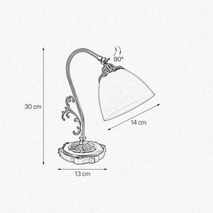 Art Nouveau Desk Lamp Brass White Glass Beatrice | Ghidini 1849