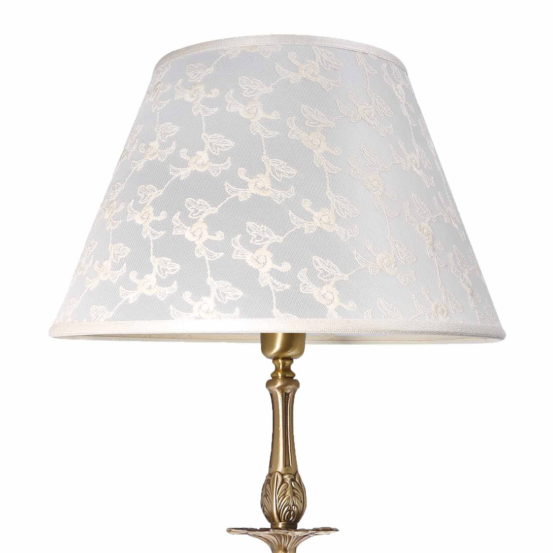 Art Nouveau Floor Lamp Brass White Cloth Angelica Ghidini 1849
