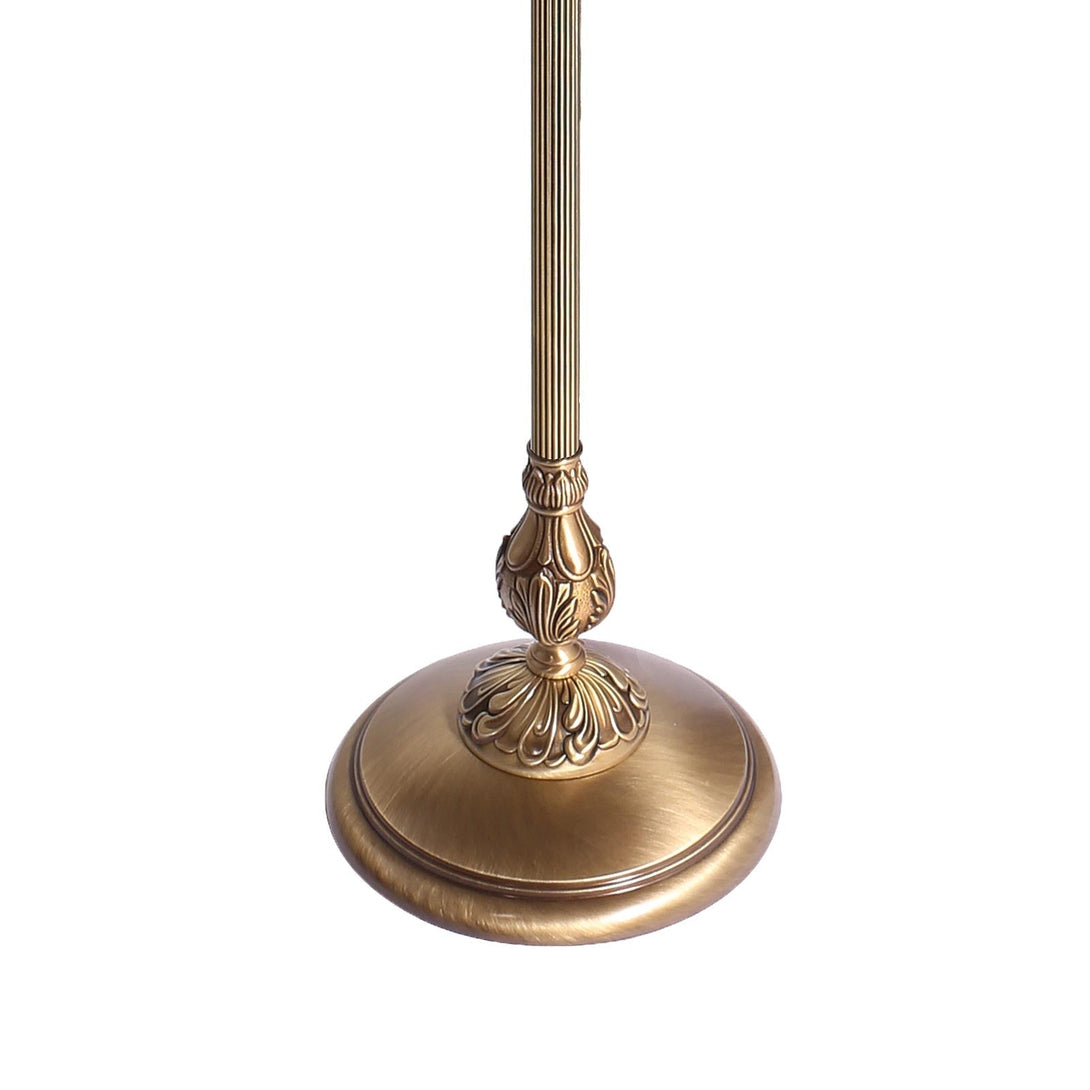 Art Nouveau Floor Lamp Brass White Cloth Angelica Ghidini 1849
