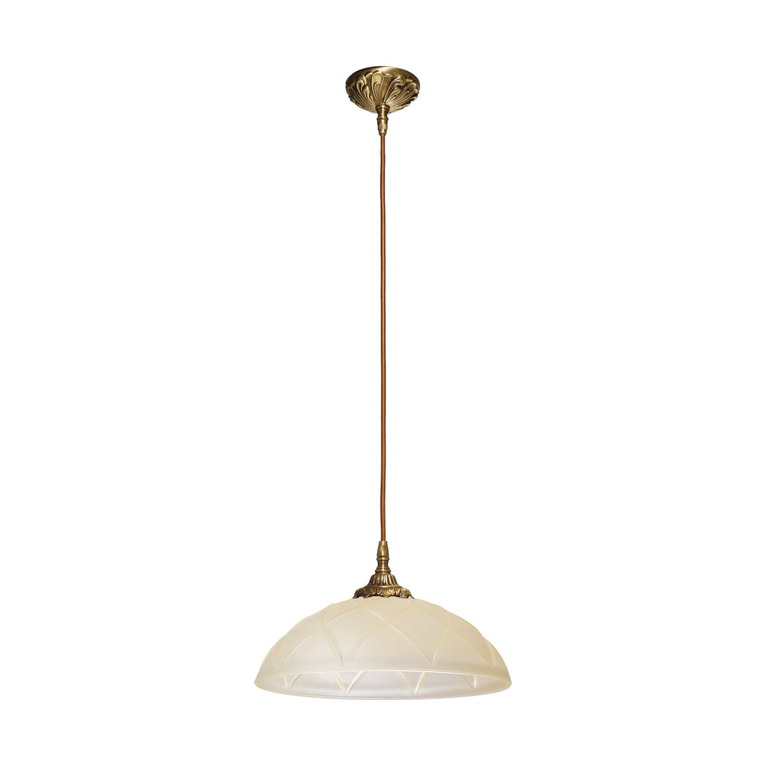 Art Nouveau Hanging Lamp Brass Large Glass Elisa Ghidini 1849