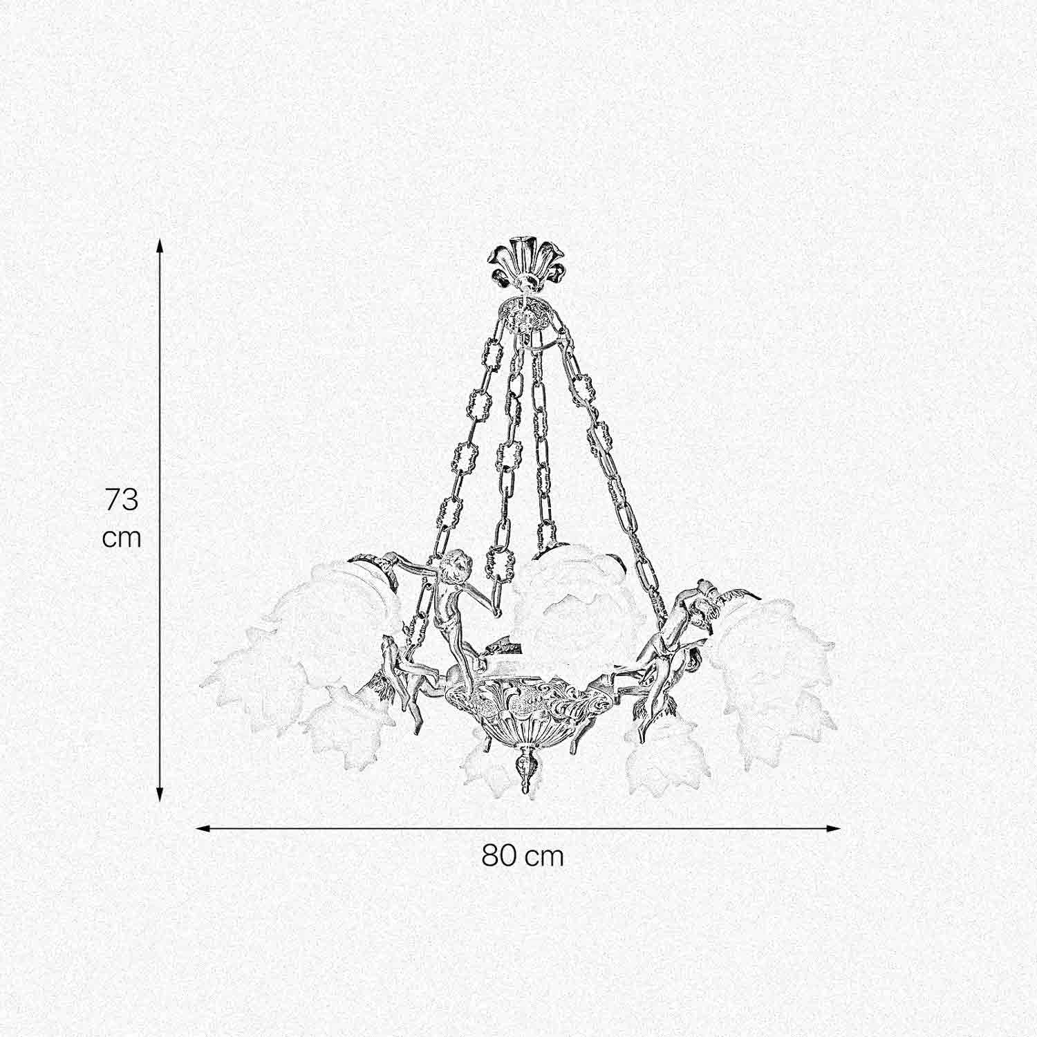 Art Nouveau Lighting Chandelier Putti Figurines | Ghidini 1849