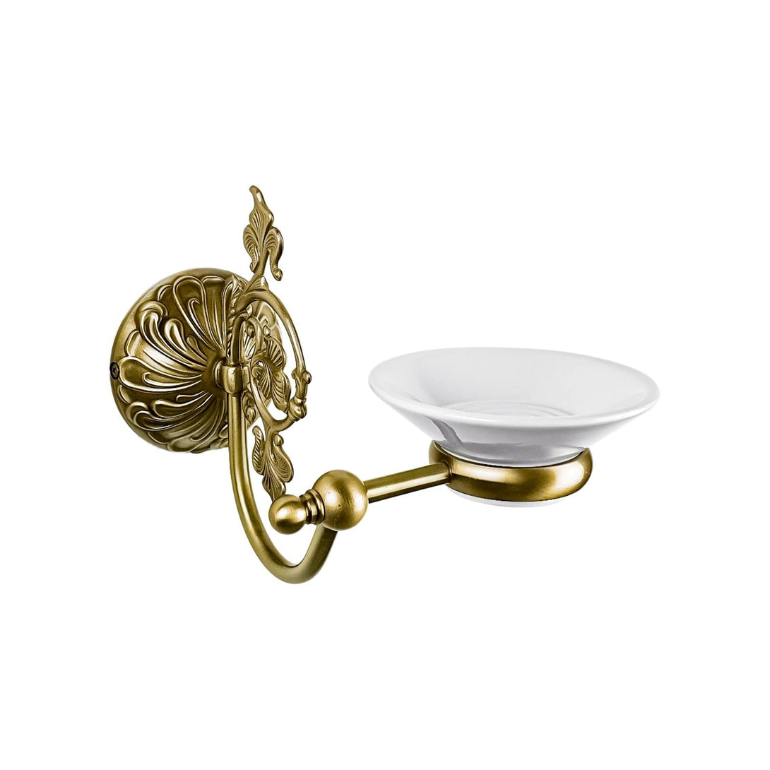 Art Nouveau Soap Dish Holder Solid Brass Ceramic Ghidini 1849