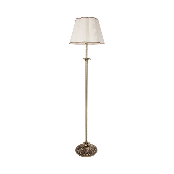 Art Nouveau Standing Lamp Brass White Shade Luigi Ghidini 1849