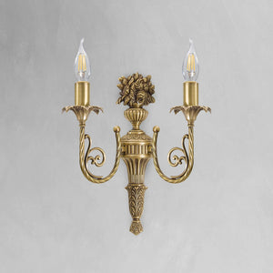 Art Nouveau Wall Light Brass 2 Flames Premium Luigi | Ghidini 1849