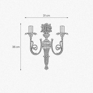 Art Nouveau Wall Light Brass 2 Flames Premium Luigi | Ghidini 1849