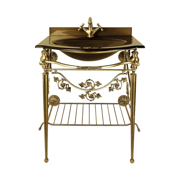 t4option0_0 | Bath Console Art Nouveau Solid Brass Fused Glass Ghidini 1849