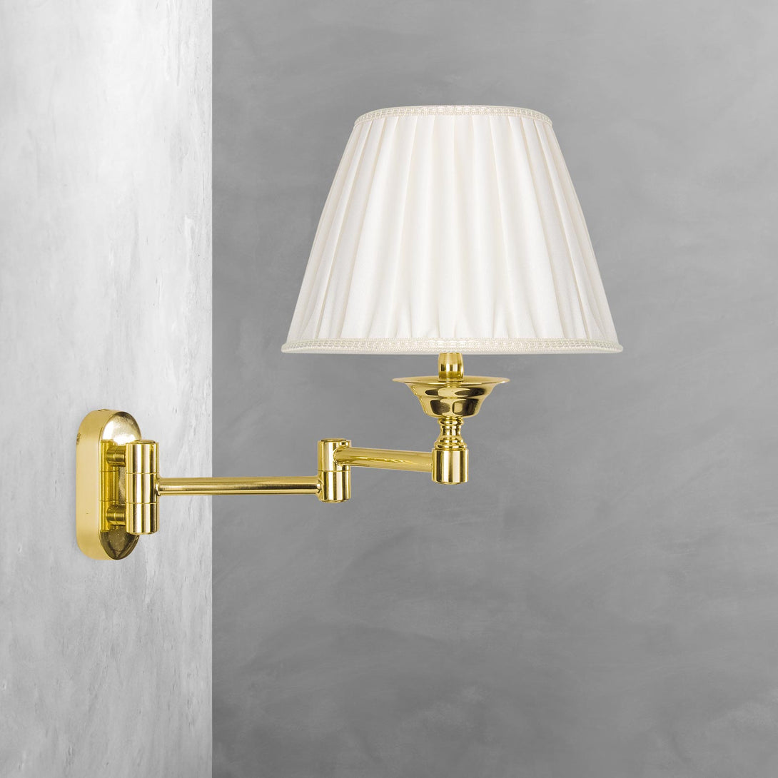 Bedside Swing Arm Wall Lights Gloss Brass Elegant Ghidini 1849