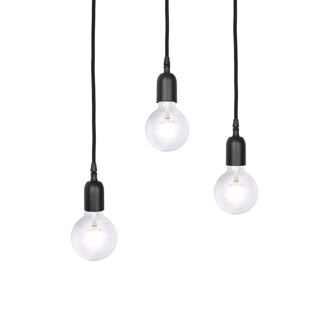 Living Room Black Pendant Light with Adjustable Wires Ghidini 1849