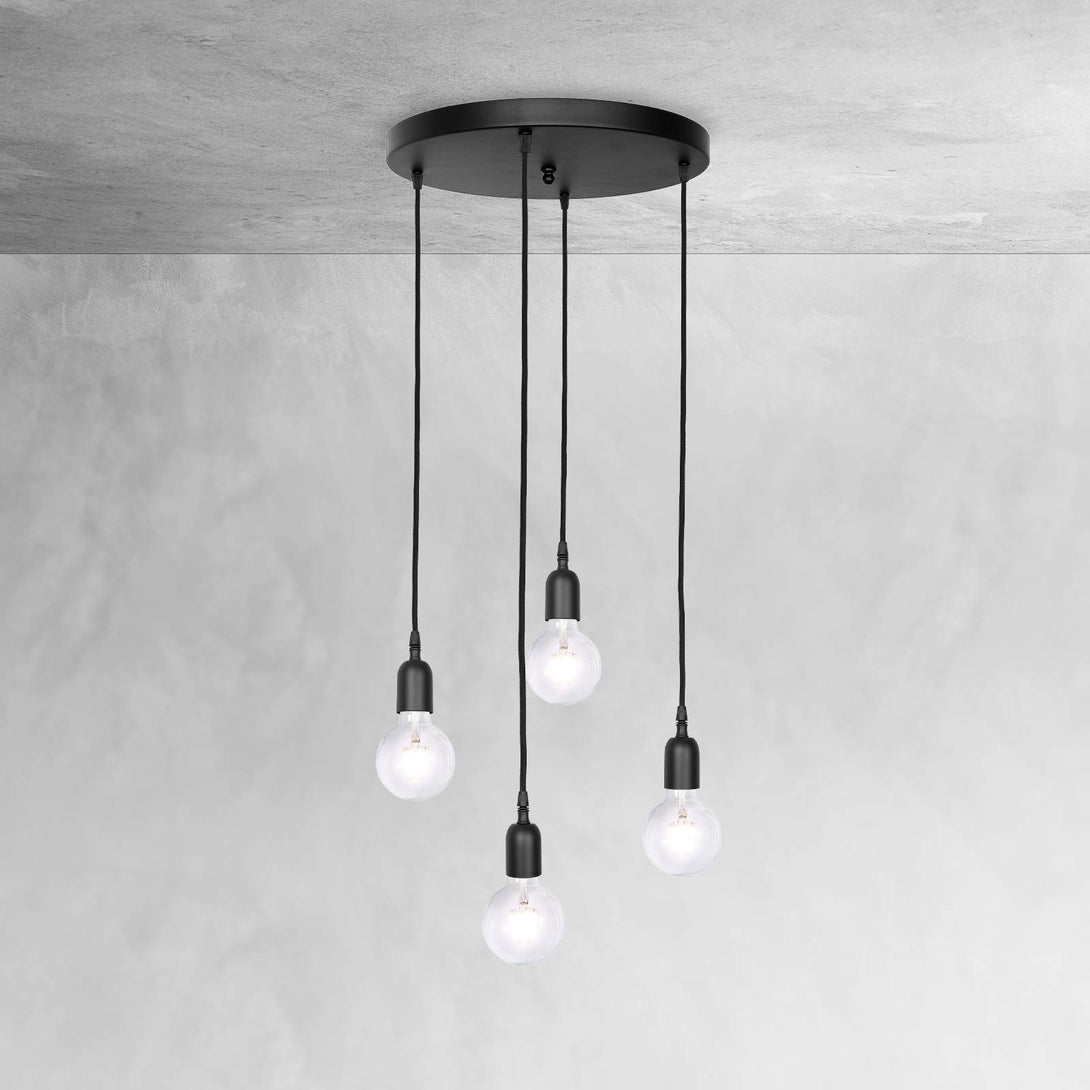 Living Room Black Pendant Light with Adjustable Wires Ghidini 1849