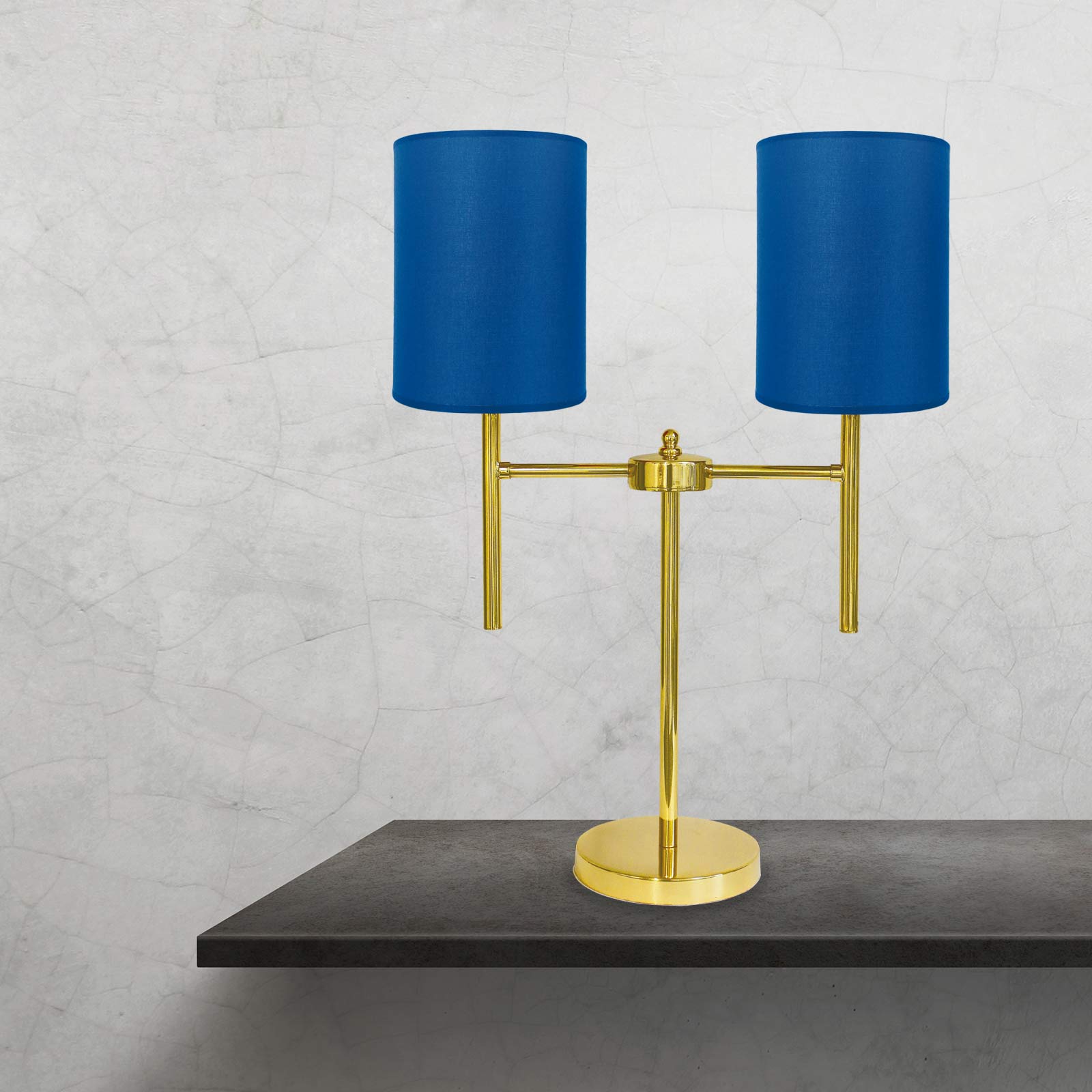 t4option0_0 | Blue Lampshades Table Lamp Brass Living Room Sofis Ghidini 1849