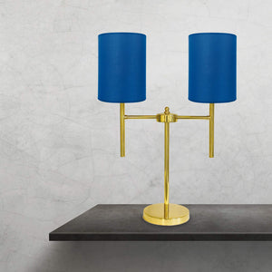 Blue Lampshades Table Lamp Brass Living Room Sofis | Ghidini 1849