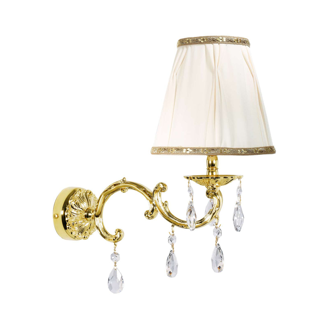 Brass and Crystal Wall Lamp Handcrafted Made in Italy Ghidini 1849