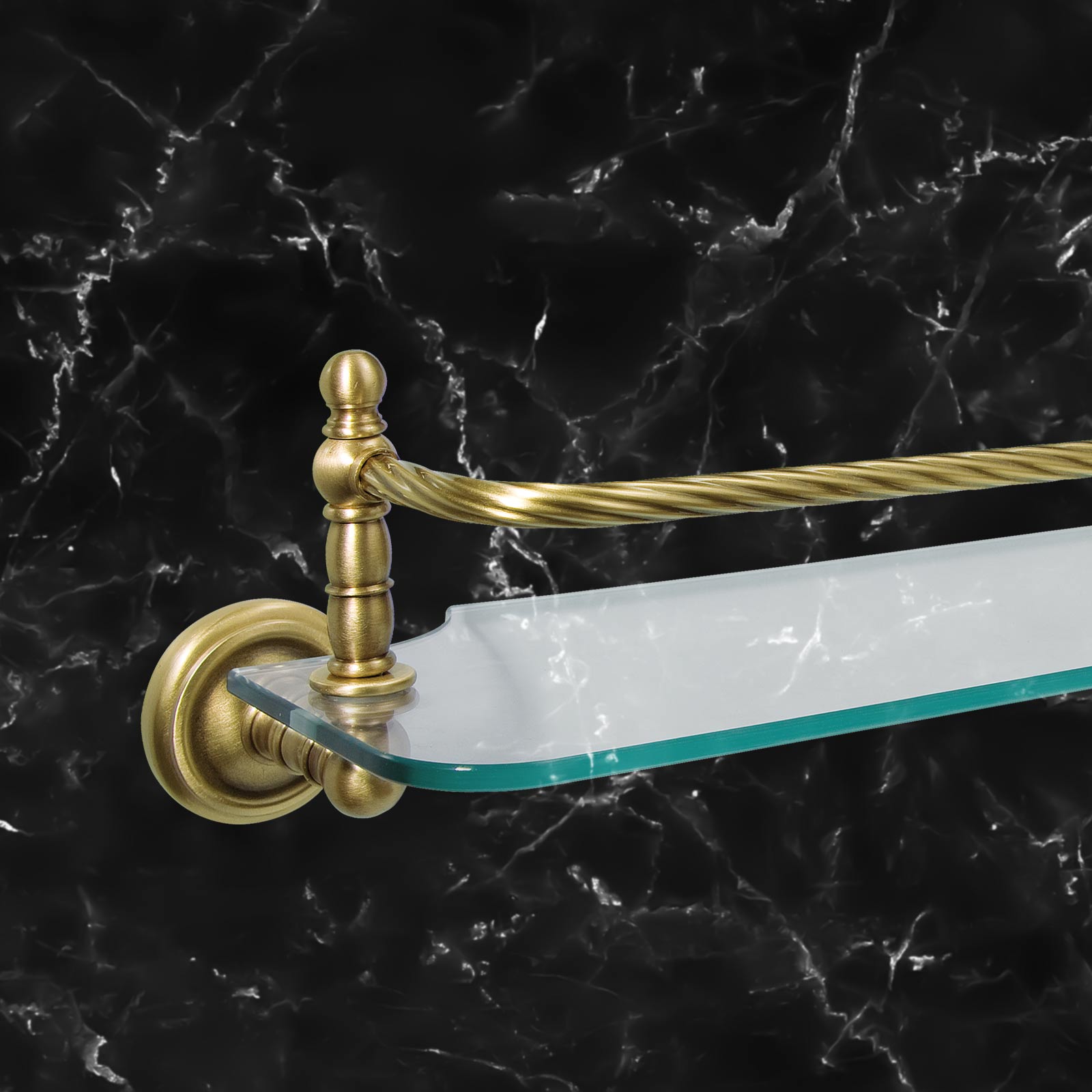 Brass And Glass Bathroom Shelf Regal Premium Impero | Ghidini 1849