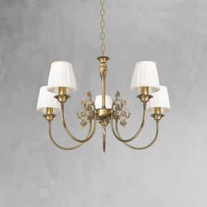 Brass And White Pendant Light Classic Style Simona | Ghidini 1849