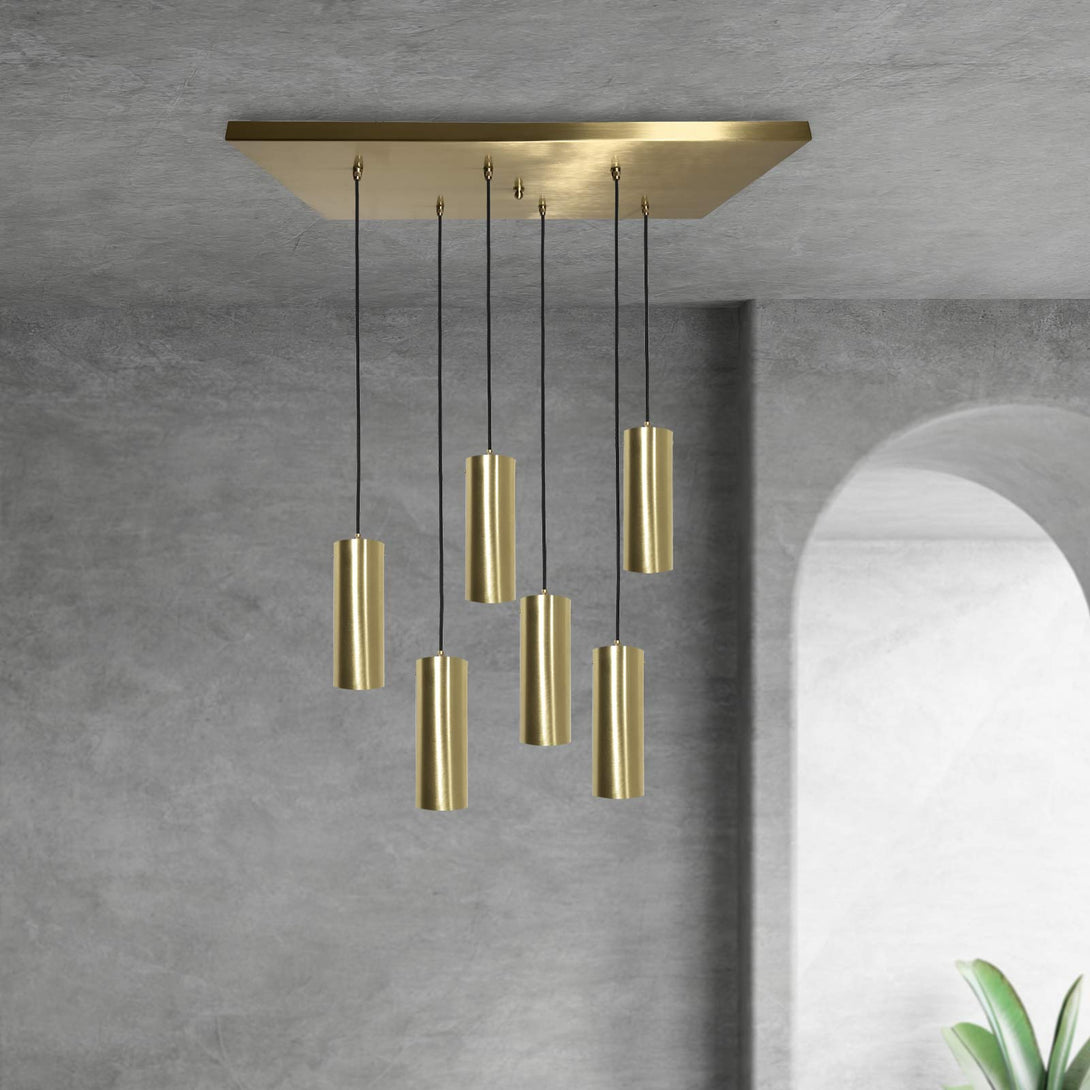 Brass Chandelier Italian Design 6 Lights Venere Ghidini 1849
