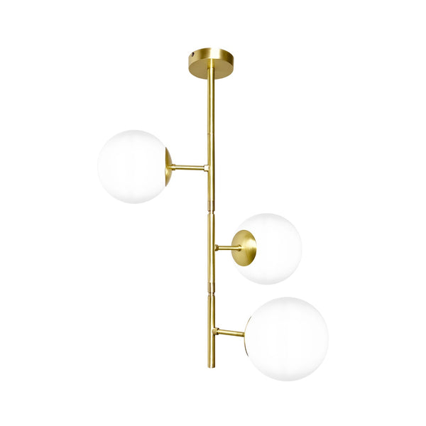 t4option0_0 | Brass Chandelier With 3 White Globes Adjustable Ghidini 1849