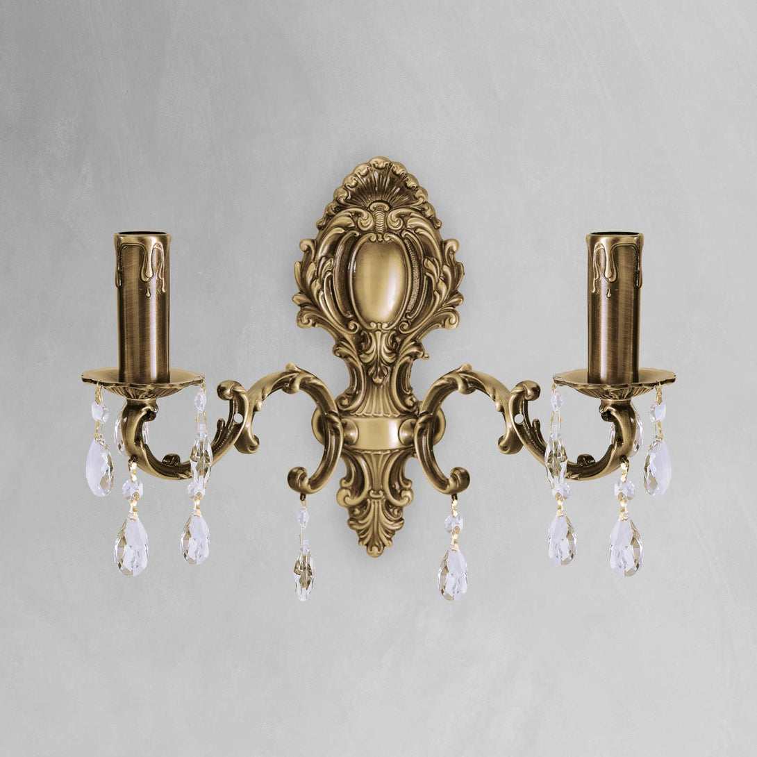 Brass Crystal Wall Sconce Premium Classic Venezia Ghidini 1849