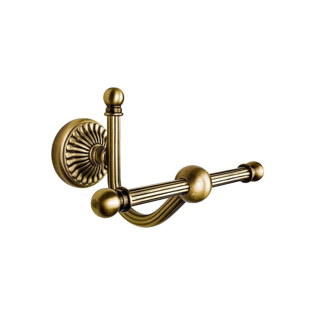 Brass Double Robe Hook Solid Royal Design Dafne