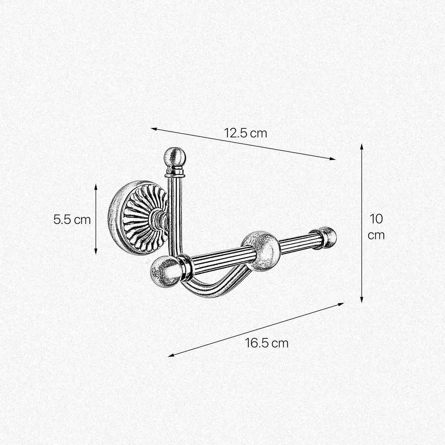 Brass Double Robe Hook Solid Royal Design Dafne | Ghidini 1849