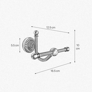 Brass Double Robe Hook Solid Royal Design Dafne | Ghidini 1849