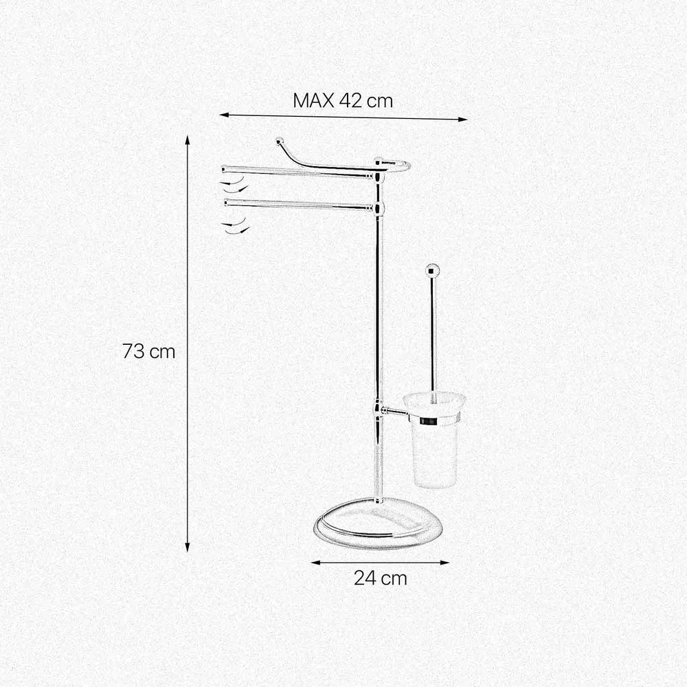 Brass Free Standing Towel Rail And Robe Hooks Impero