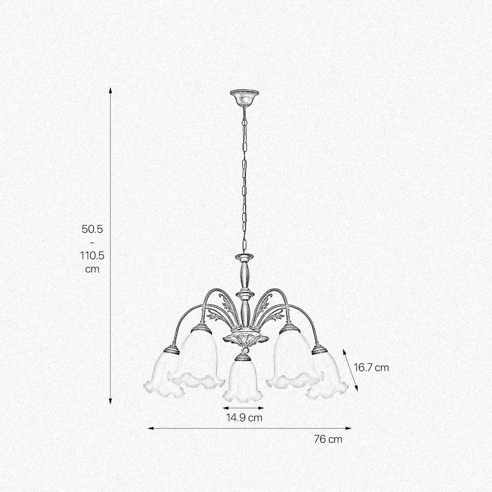 Brass Floral Chandelier With Liberty Premium Design | Ghidini 1849