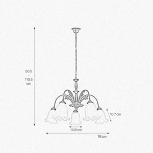 Brass Floral Chandelier With Liberty Premium Design | Ghidini 1849