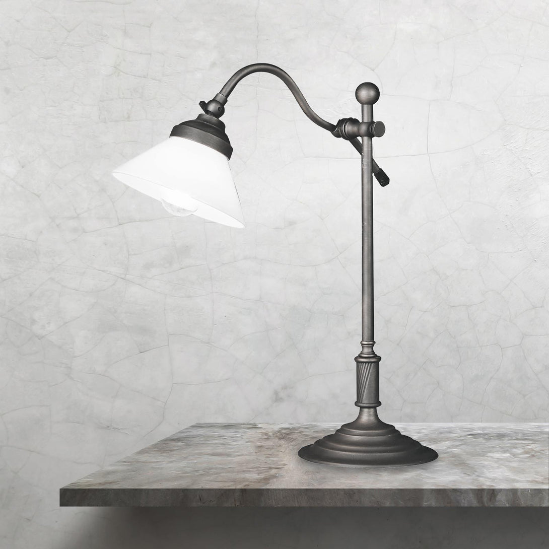 Brass Industrial Table Lamp Adjustable Cone Sofia Ghidini 1849
