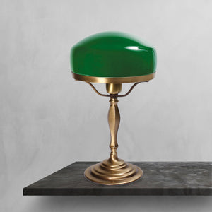 Brass Mushroom Table Lamp Classic With Green Glass | Ghidini 1849