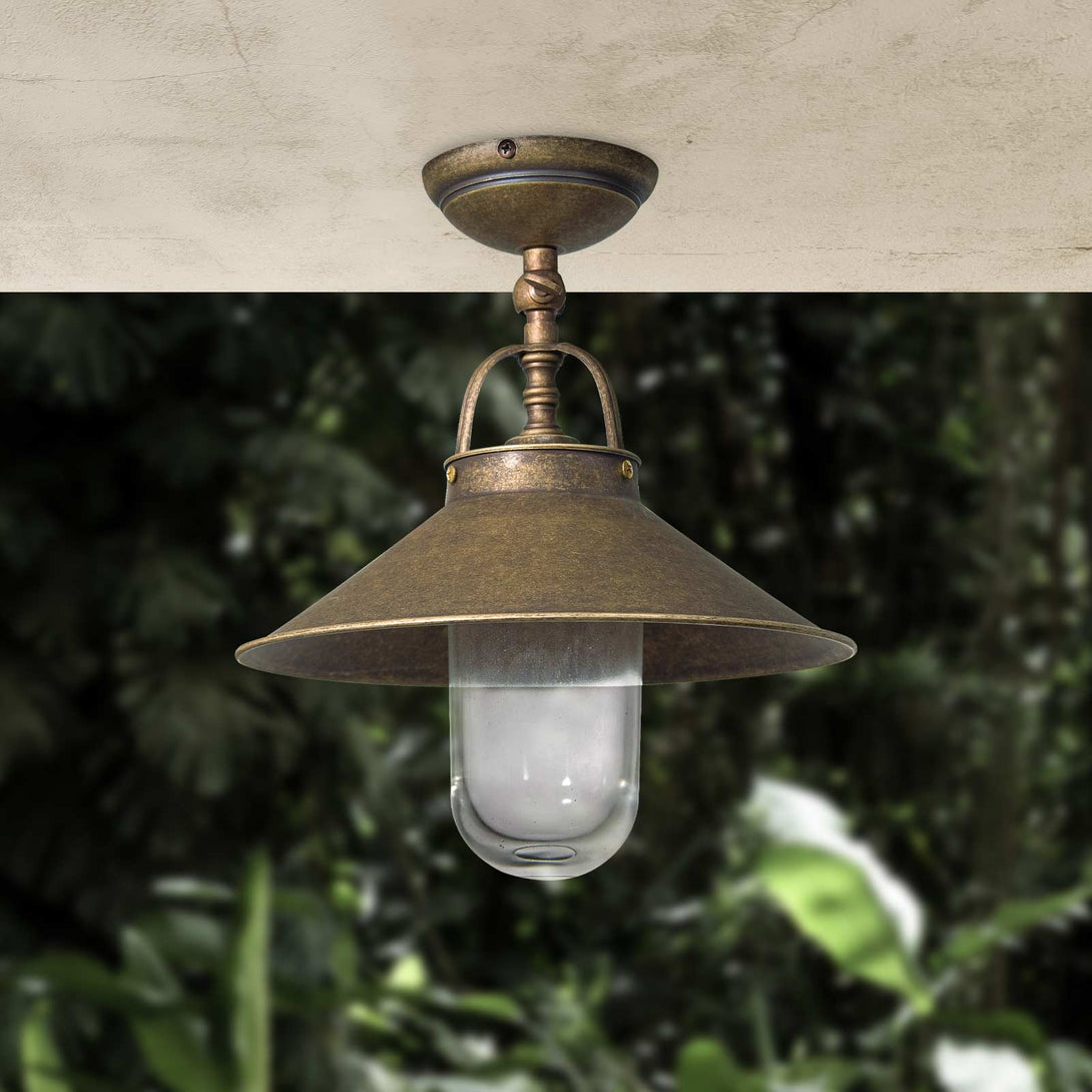 Brass Outdoor Ceiling Light Adjustable Industrial Giada Ghidini 1849