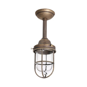 Brass Outdoor Ceiling Light Marine Antique Style | Ghidini 1849