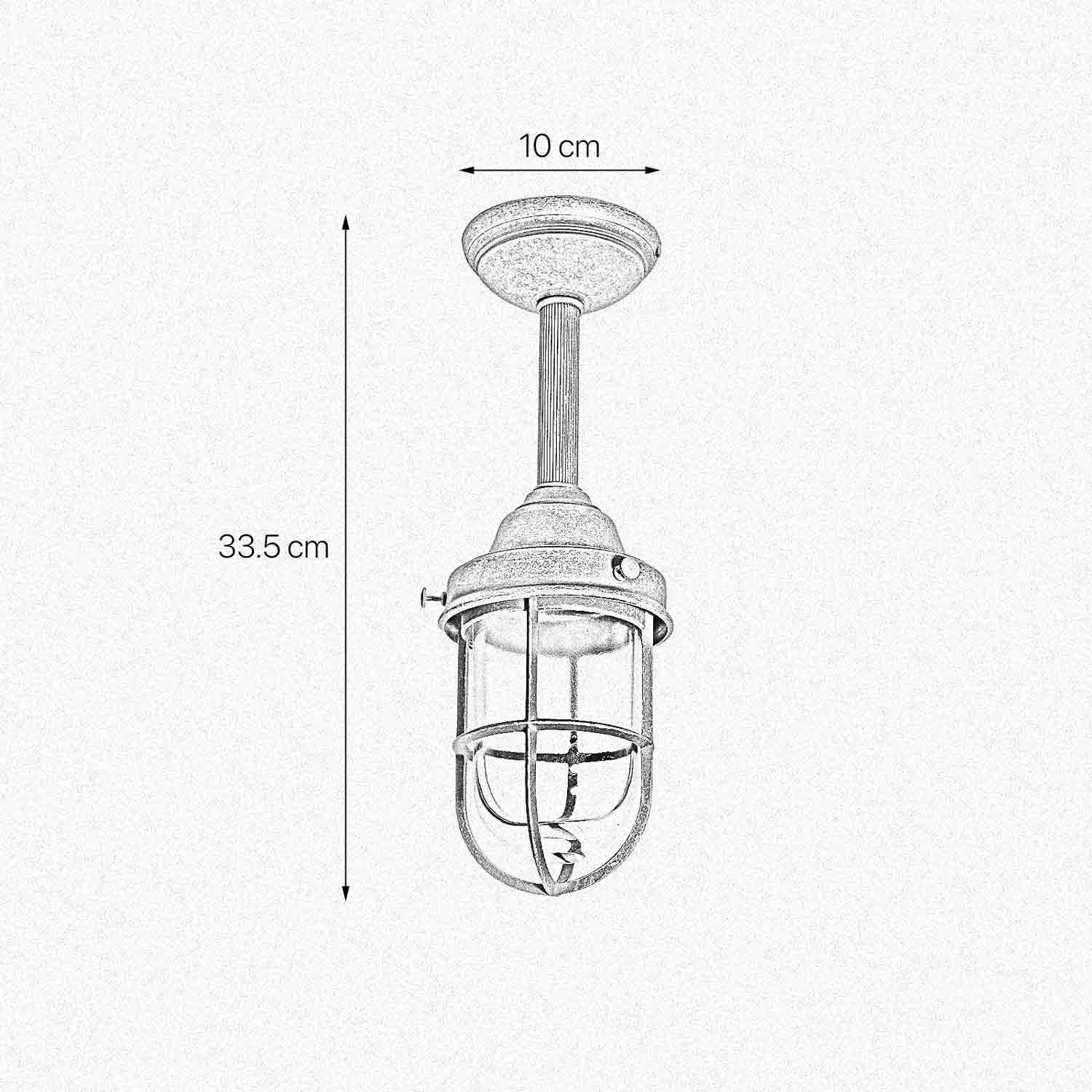 Brass Outdoor Ceiling Light Marine Antique Style | Ghidini 1849