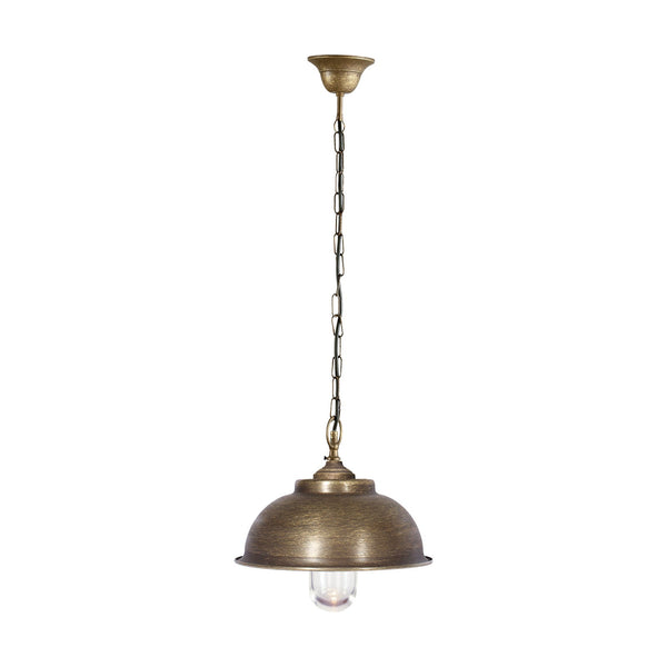 Brass Outdoor Pendant Light Old Industrial Lipari Ghidini 1849
