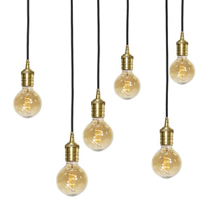 Brass Pendant Light Vintage 6 Lights Vesta | Ghidini 1849