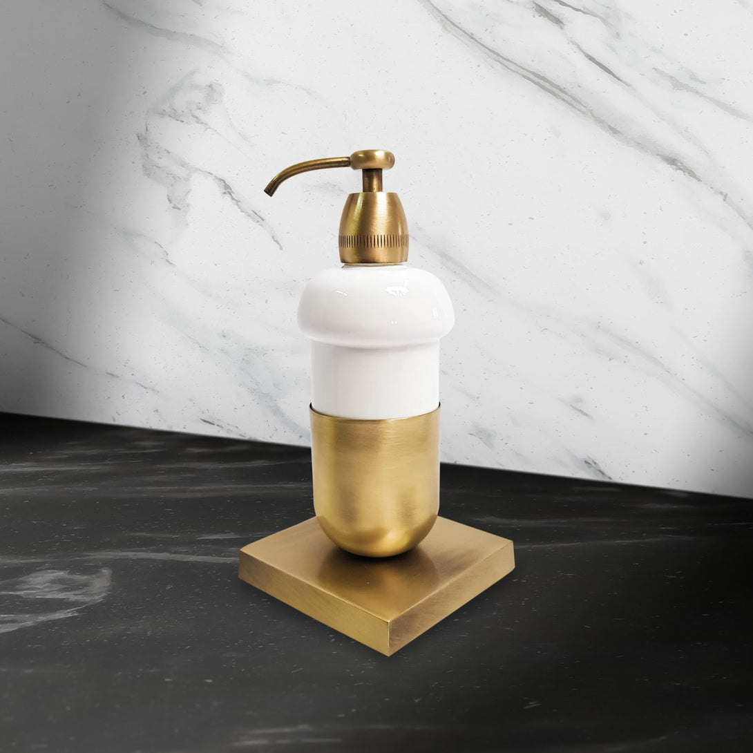 Brass Pump Soap Dispenser Premium Square Design Ghidini 1849