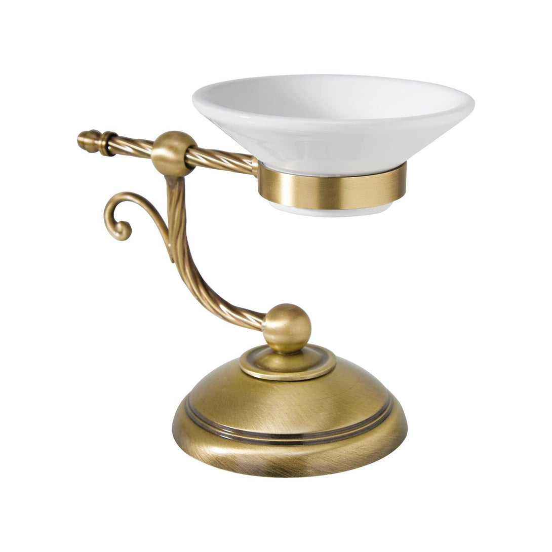 Brass Soap Dish Holder Ceramic Counter Top Impero Ghidini 1849