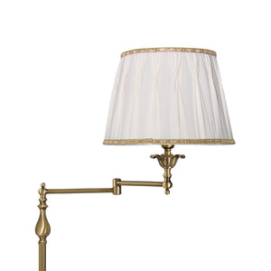 t4option0_0 | Bronze Swing Arm Floor Lamp Real Brass White Cloth Ghidini 1849
